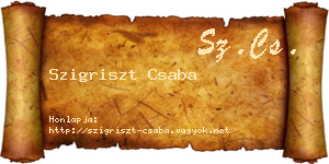 Szigriszt Csaba névjegykártya