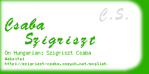 csaba szigriszt business card